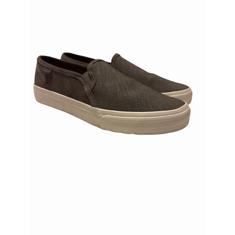 Keds Canvas Slip-On Comfort Shoes Brown Textured and Suede US 9W WH65448